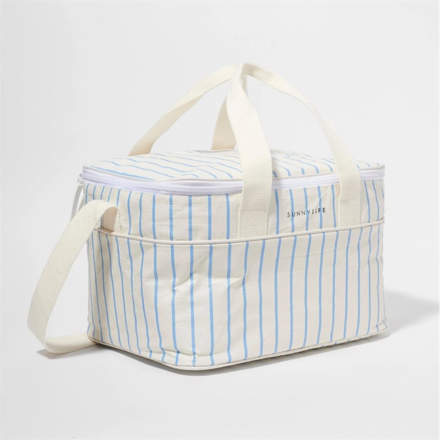 Cooler Bag Le Weekend Mid Blue-Cream